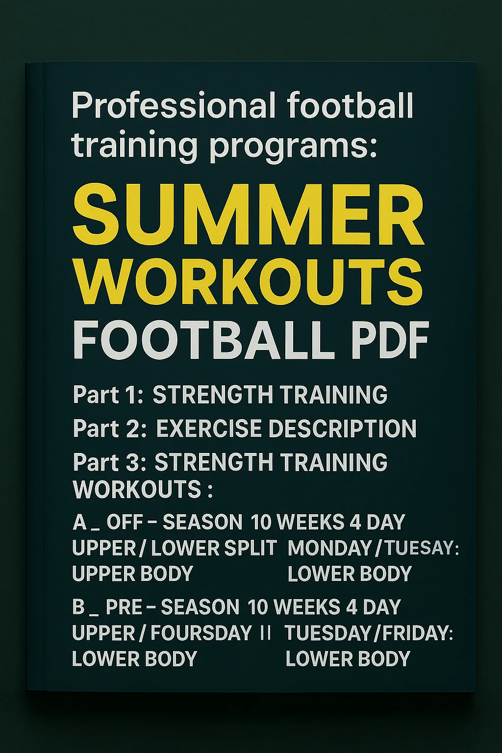 Professional football training programs: SUMMER WORKOUTS FOOTBALL PDF